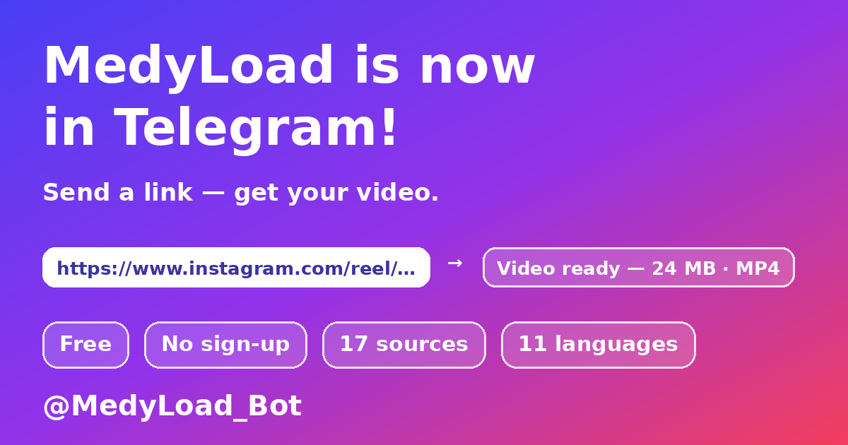 MedyLoad — descarga de videos a través del bot de Telegram